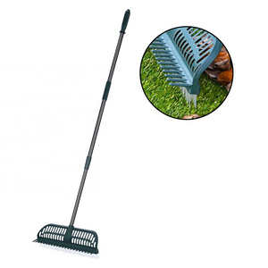 Winslow & Ross 2 in 1 plastic grass rake yard turf lawn brush telescopic handle artificial grass rake