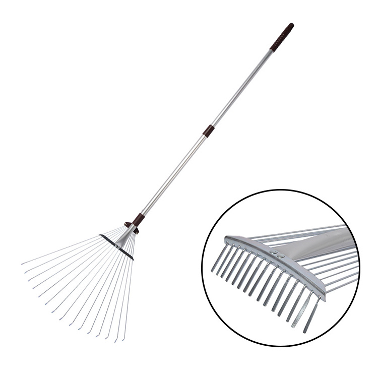 Winslow & Ross household long handle steel tines grass leaf rake gardening and telescopic rakes with aluminum handle