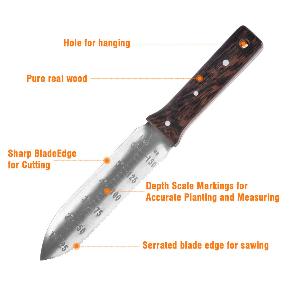 Winslow&Ross multifunction digging knife stainless steel hori hori garden knife with leather cover