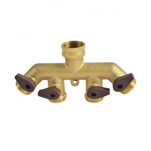 Winslow & Ross Brass manifold 4 Way Garden Water Tap Connector  Hose  Water Splitter