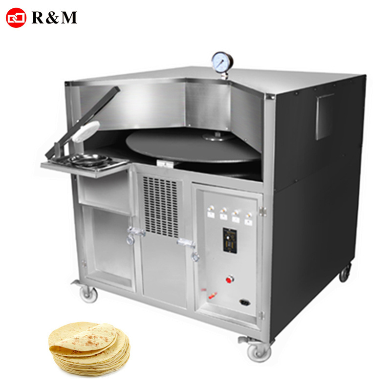 Commercial rotating flat naan bake making electric gas tandoor lebanese chapati arabic roti pita bread oven other snack machines