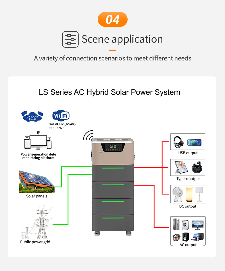 Customized Gas  Price Portable Power Station Solar Generator 5000w All In One