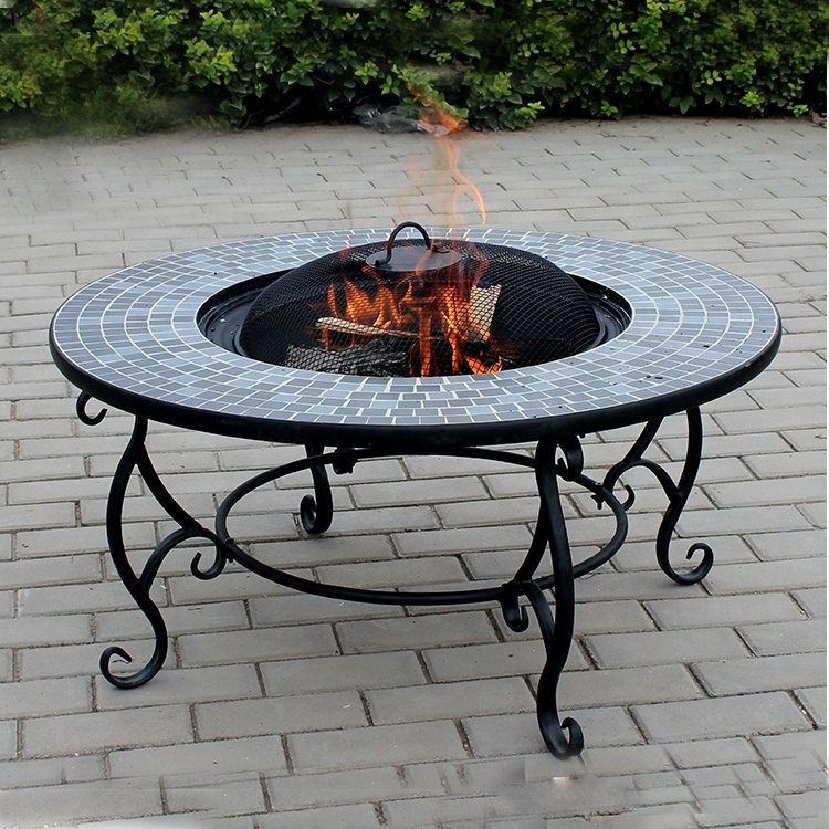 Hot selling Ceramic top fire pit outdoor mosaic fire pit table top fire pit