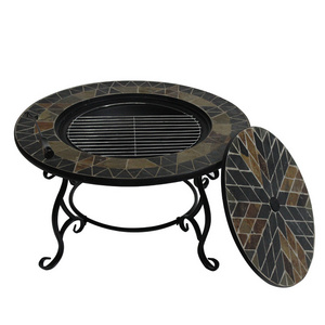 Customization Mosaic Outdoor Round Patio Garden Heater Marble Fire Pit Coffee Table Grill