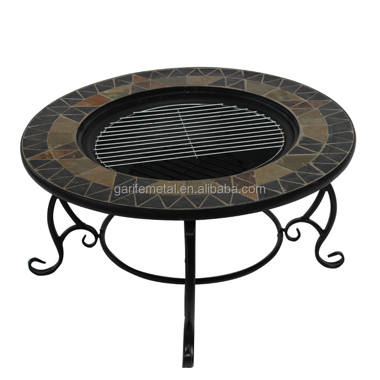 Customization Mosaic Outdoor Round Patio Garden Heater Marble Fire Pit Coffee Table Grill