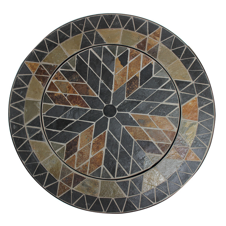 Customization Mosaic Outdoor Round Patio Garden Heater Marble Fire Pit Coffee Table Grill