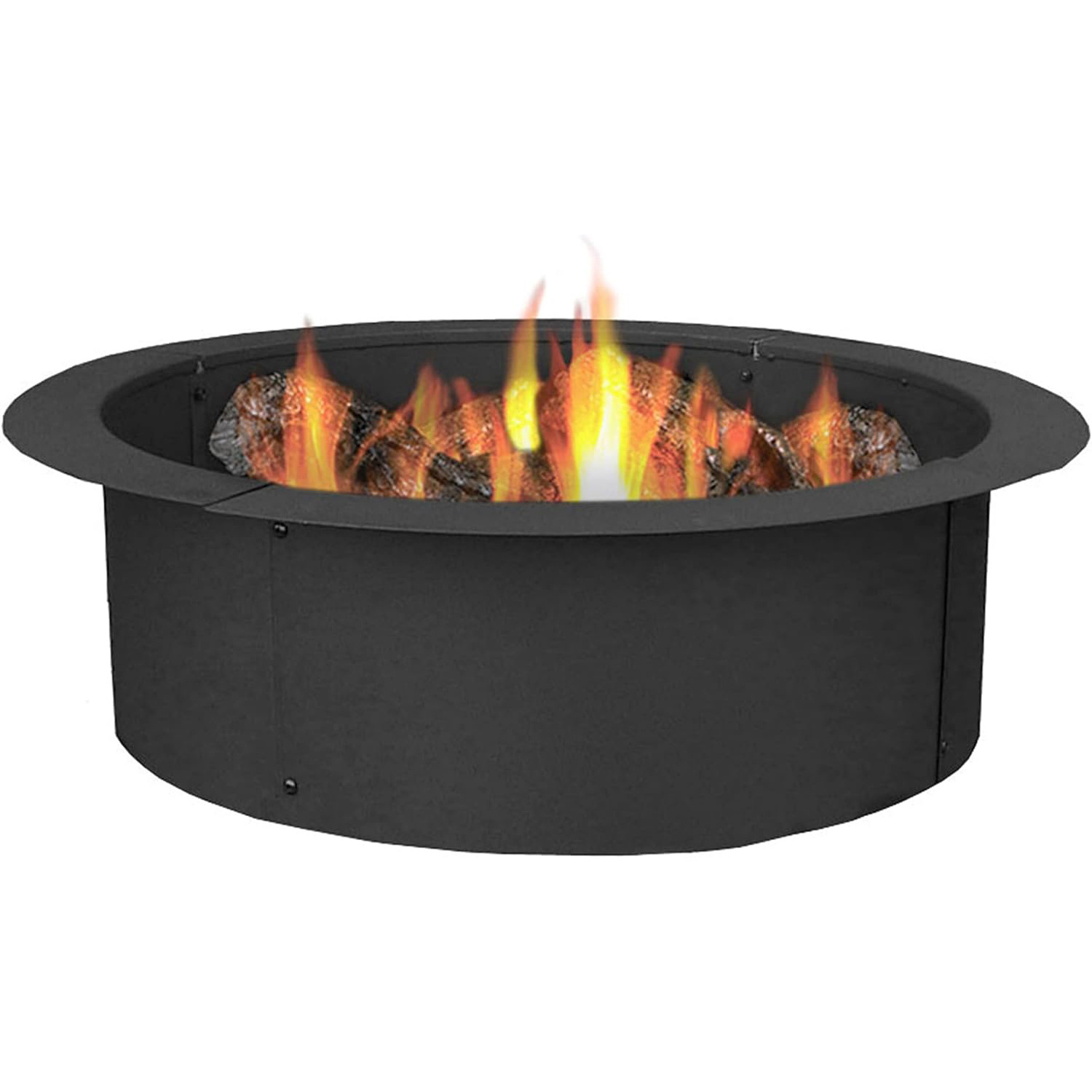 Fire Pit Ring Fire Pit Insert Thick Heavy Duty Solid Steel,Campfire Ring For Outdoor