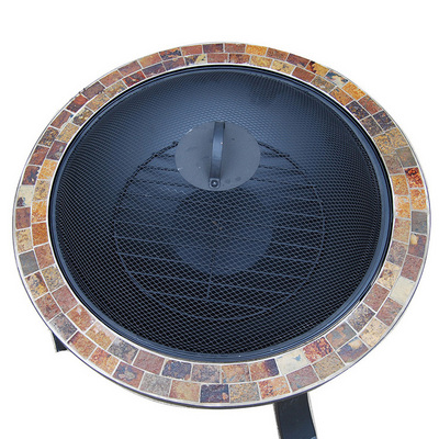 Glass Mosaic High Quality Factory Direct Round Outdoor Slate Top Outdoor Garden Fire Pit