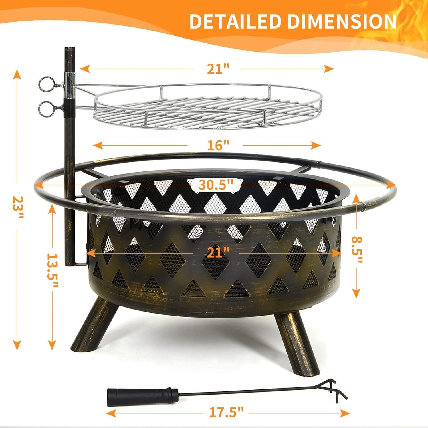 Custom Black Fire Pits for Outside Large Outdoor Wood Burning Crossweave firepit Heavy Duty Steel Bronze Bonfire Pit