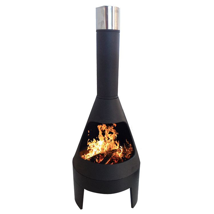 Hot Selling Large Smokeless Camping Wood Burning Outdoor Weatherproof Fire Pit Chimney Fire Pit Out Door Heater Chimenea