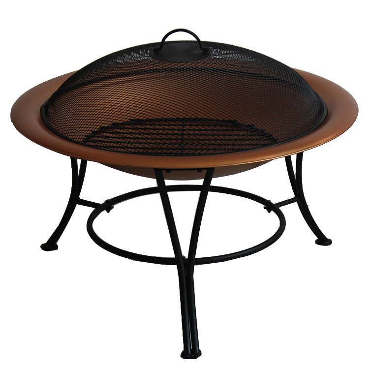 29 inch Steel Wood Burning Outdoor Firepit Round fire bowl brazier with Wood Grate