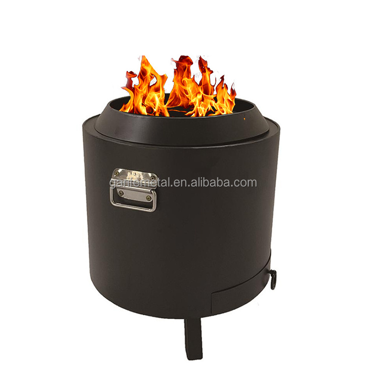 Camp Bonfire Black Stainless Steel Smokeless Fire Pit With Foldable Stands And Removable Ash Pan