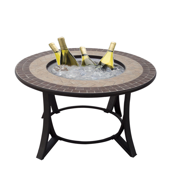 Outdoor fire Pit Table With Bbq Grill Garden Mosaic Bbq Glass Mosaic Top Outdoor Fire Pit