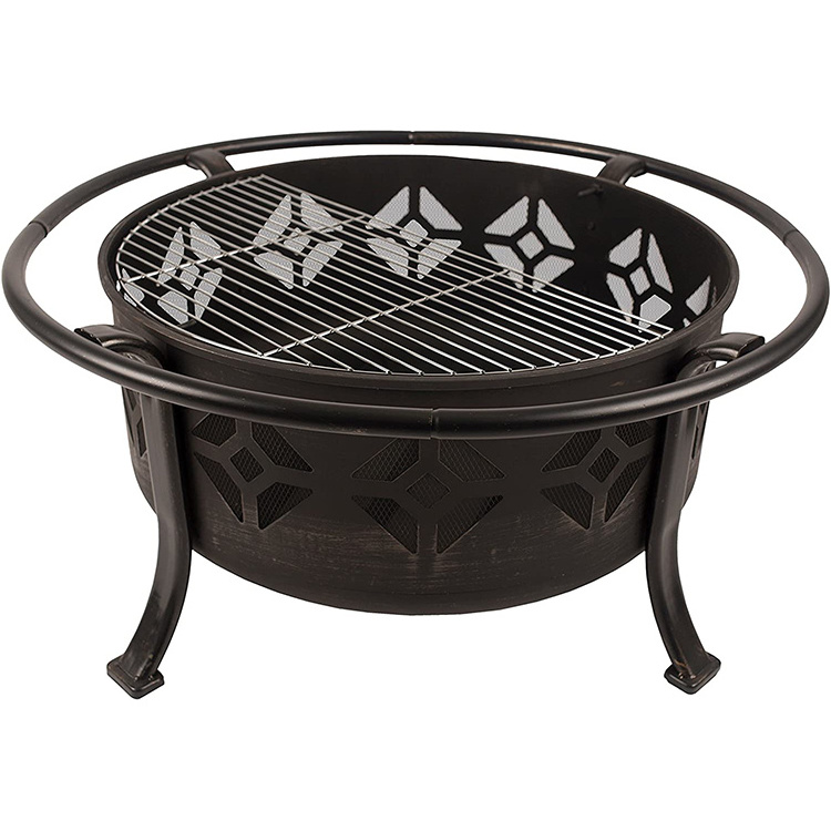 Deep Bowl fire pit outdoor wood burning fire pit Will Help To Protect You And Your Guests From Escaping Spark