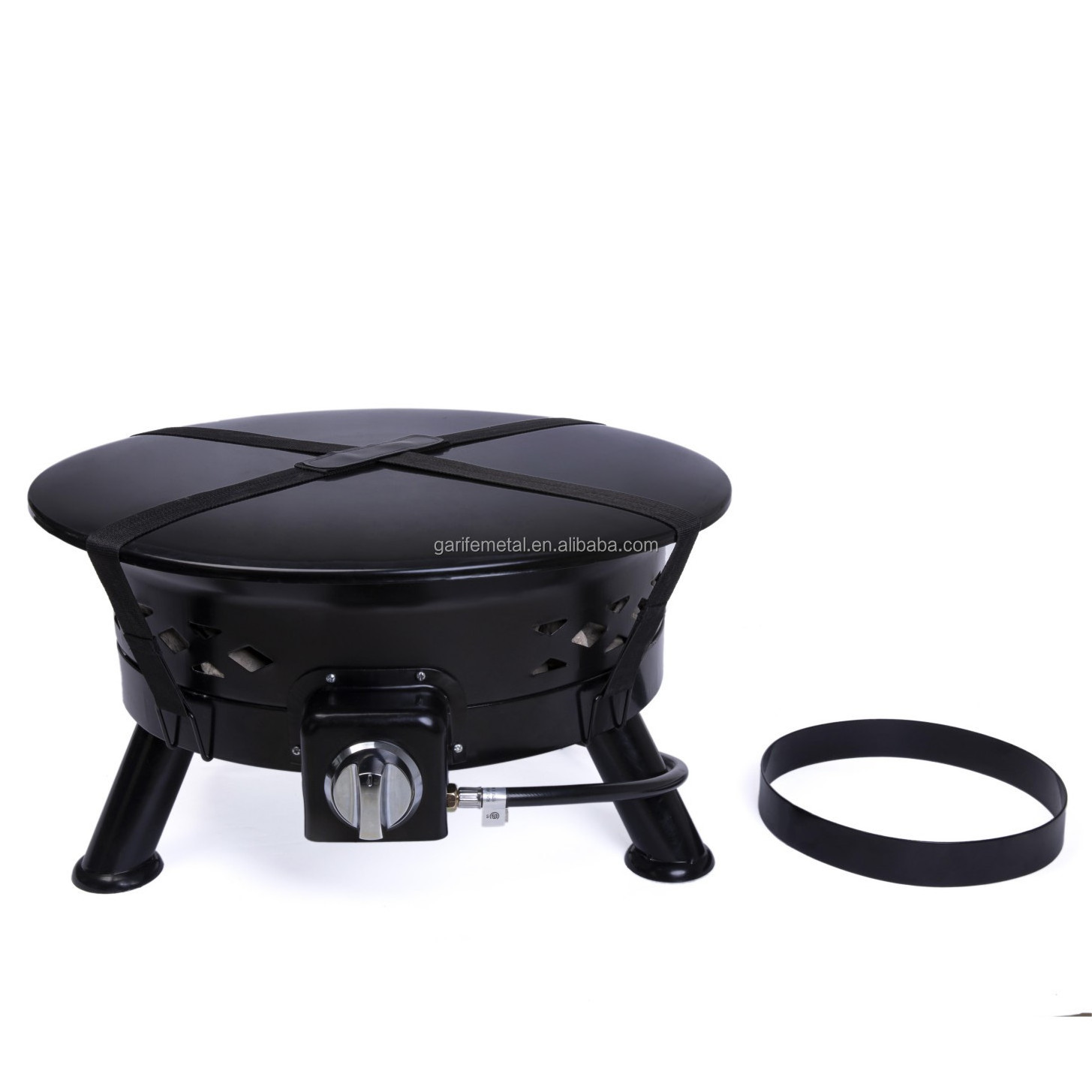 Smokeless Propane Fire Pit 24 inch Portable Fire bowl 58000 BTU camping gas fire pit with Self Igniter