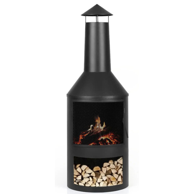 Factory Custom Fire Pit Chimney Outdoor Heating Stove Beer Bottle Fire Pit Heater Chimney