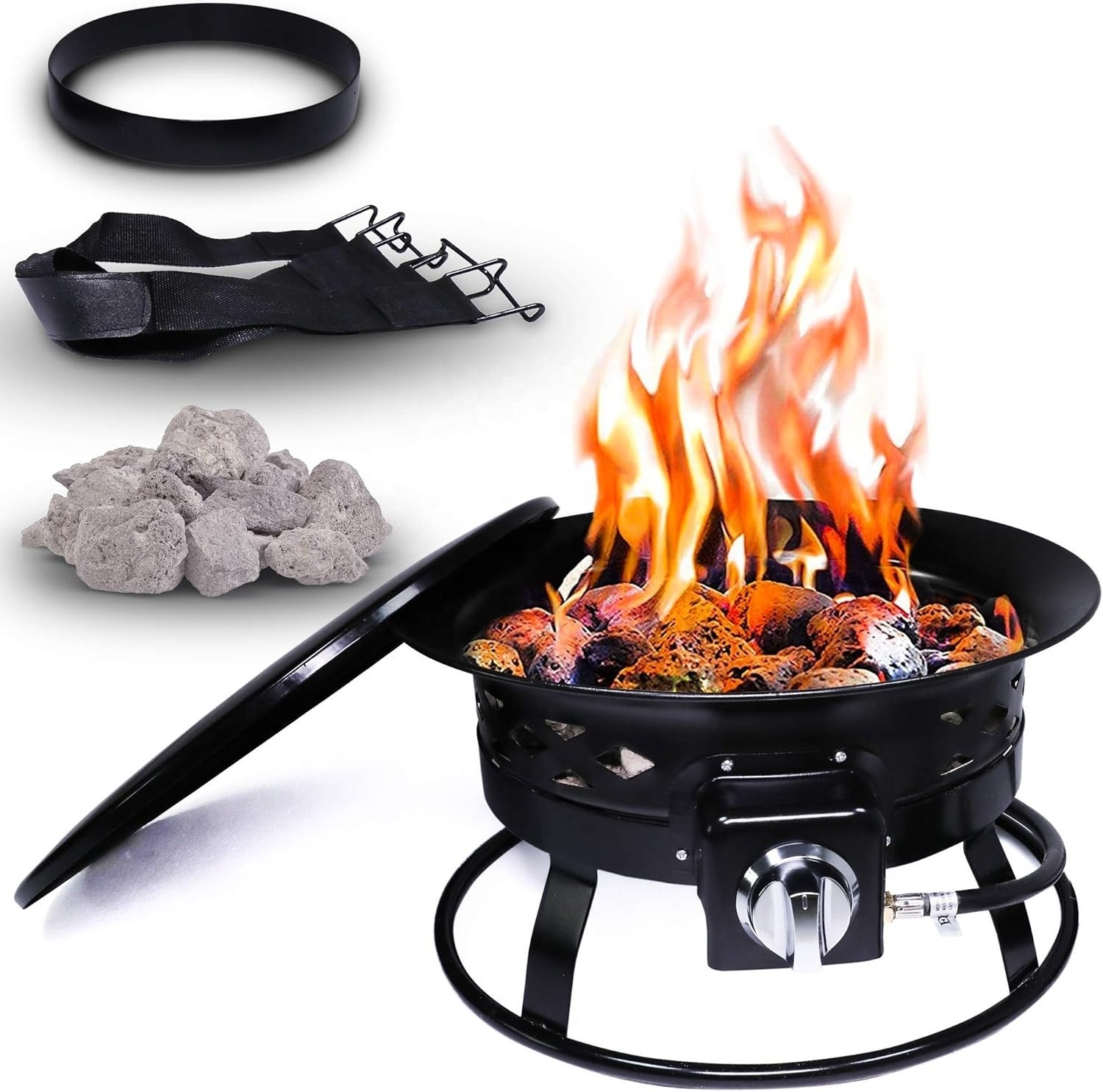 Factory wholesale 19inch 24 inch Outdoor Camping Portable Gas Fire Pit smokeless gas fire pit burner