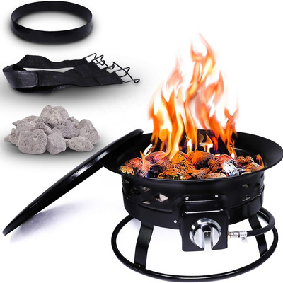 Factory wholesale 19inch 24 inch Outdoor Camping Portable Gas Fire Pit smokeless gas fire pit burner