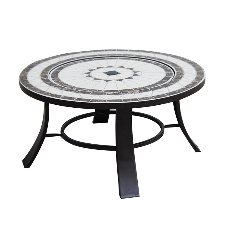 Mosaic Tile Table Fire Pits wood burning fire pit outdoor patio set with fire pit