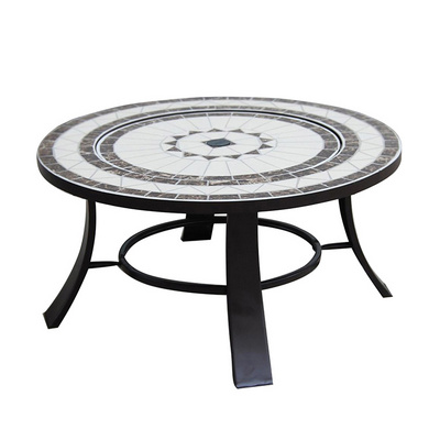 Mosaic Tile Table Fire Pits wood burning fire pit outdoor patio set with fire pit