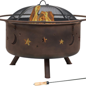 Outdoor Patio Camping Metal Hollow Out Small Moon And Star Fire Pit