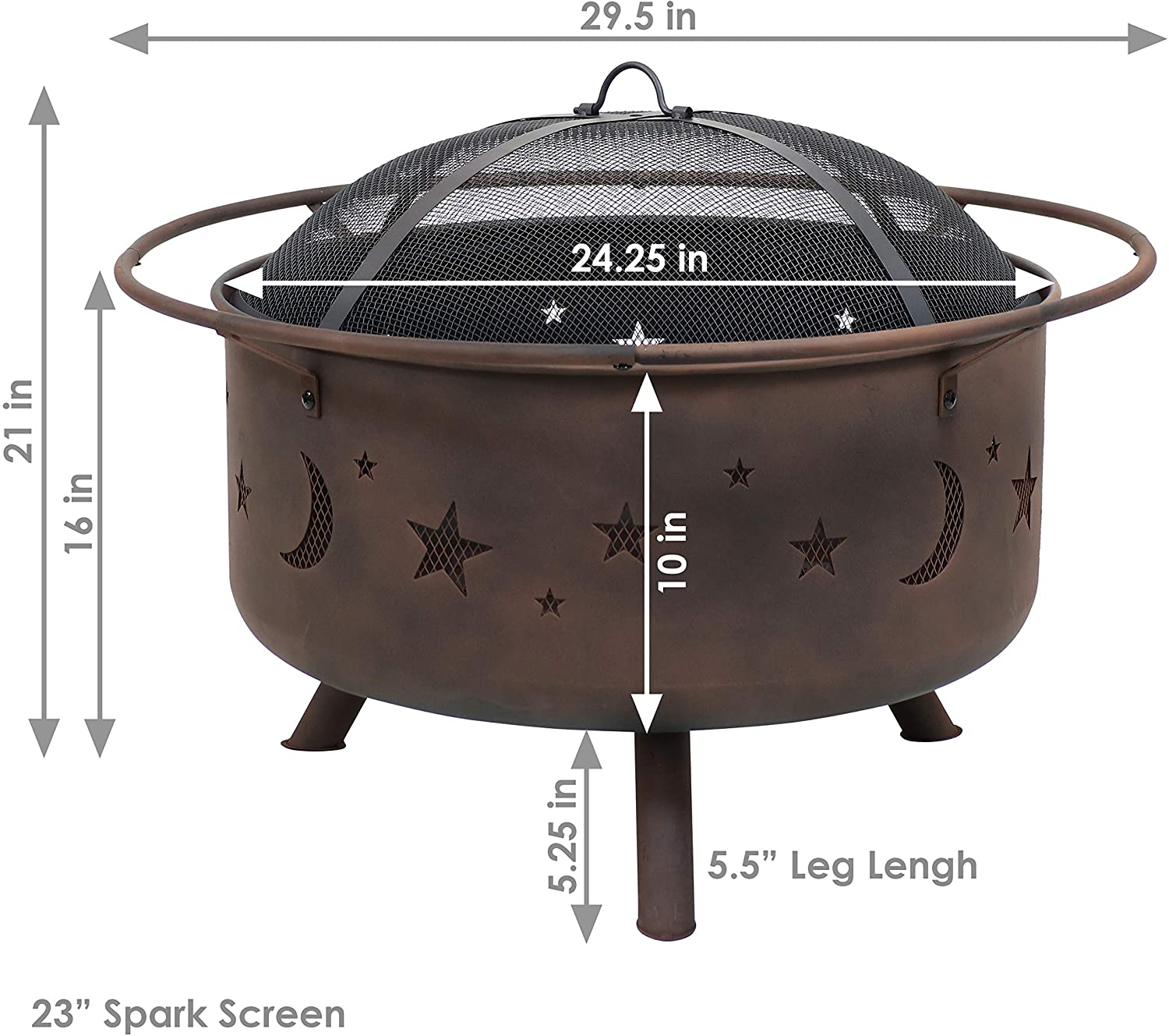 Outdoor Patio Camping Metal Hollow Out Small Moon And Star Fire Pit