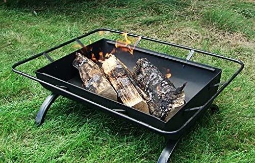 36 Inch Large Outdoor Rectangular Camping Fire Pit garden wood burning fire pit for Outside Cooking BBQ Grill