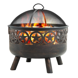 Fire Pit Table for Outside Outdoor Fire Pit Square Wood Burning with Spark Screen Fire Poker for Camping Backyard Patio