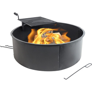 Customized Garden Patio Used 36" Metal Campfire Ring With Rotating Detachable Cooking Grate