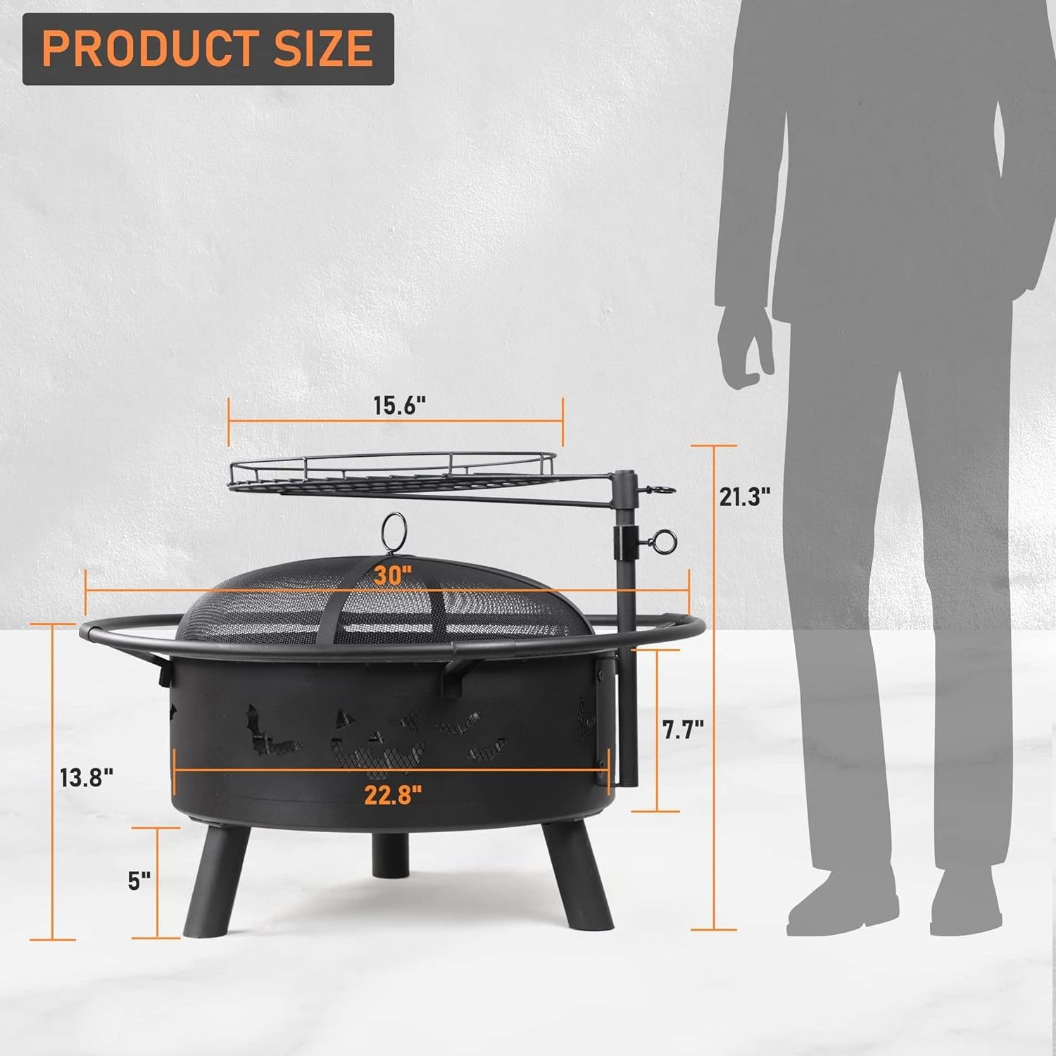 Top seller big size deep outdoor camping fire pit wood burning garden fire pit with Bbq Grill