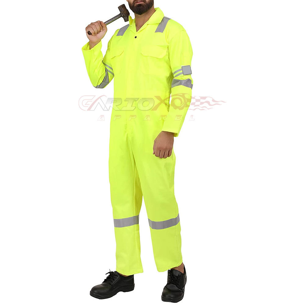 Men Polyester Cotton Safety Work Coverall With Reflective Stripes Working Clothes Workwear Suit In Best Price