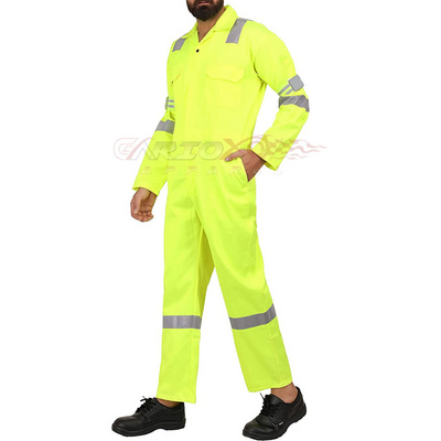 Men Polyester Cotton Safety Work Coverall With Reflective Stripes Working Clothes Workwear Suit In Best Price