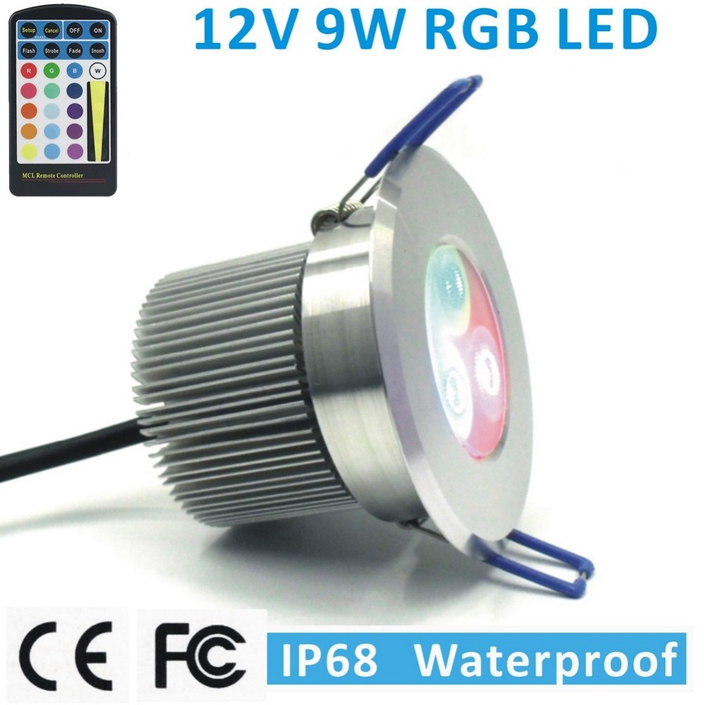 ip68 waterproof led downlights ceiling lights rgb color changing