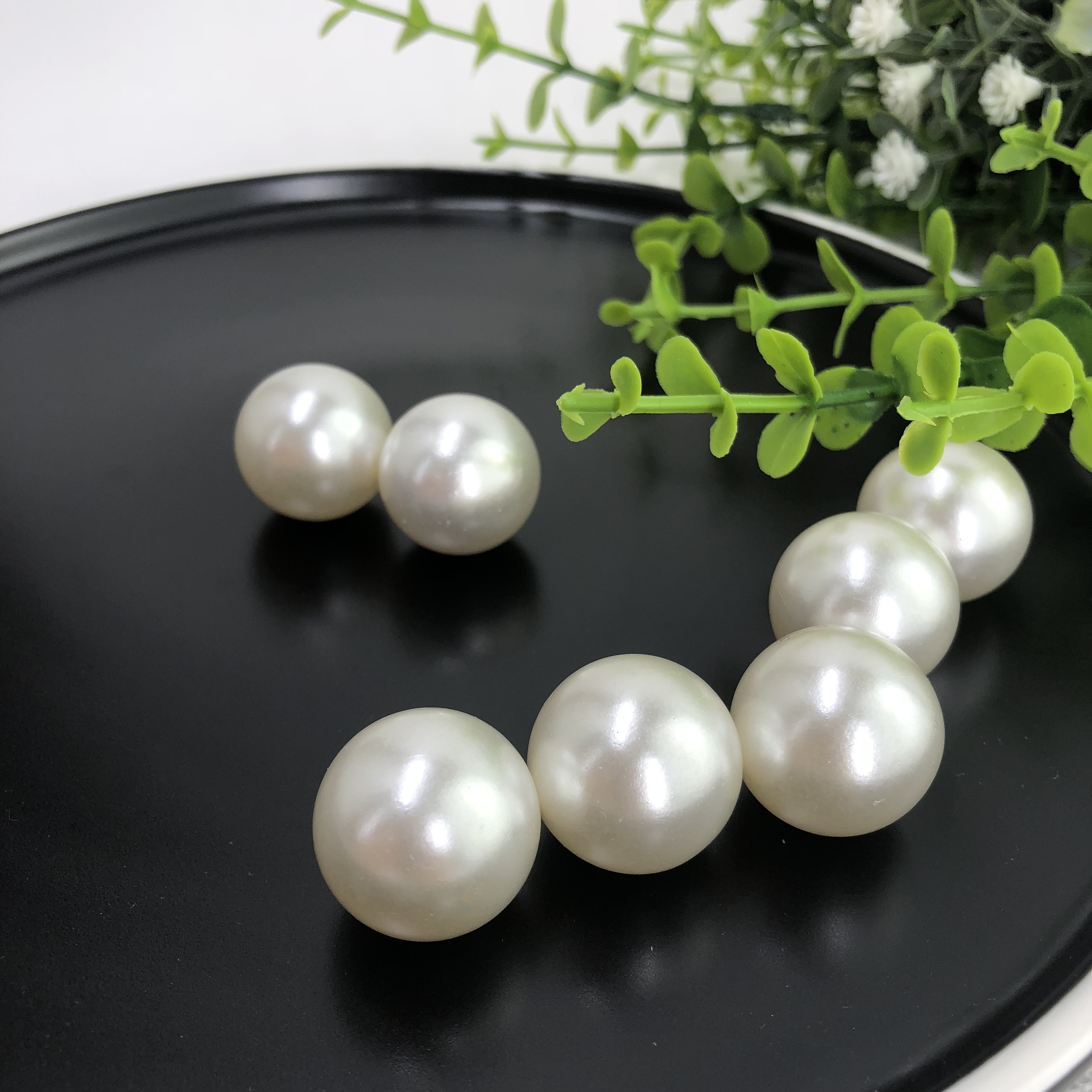 Good quality 6mm abs plastic white ivory pearl beads for decorating