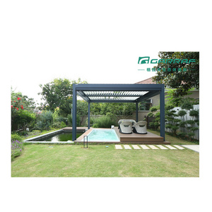 Adjustable Terrace Gazebo Pergola With Side Panels Patio Roof