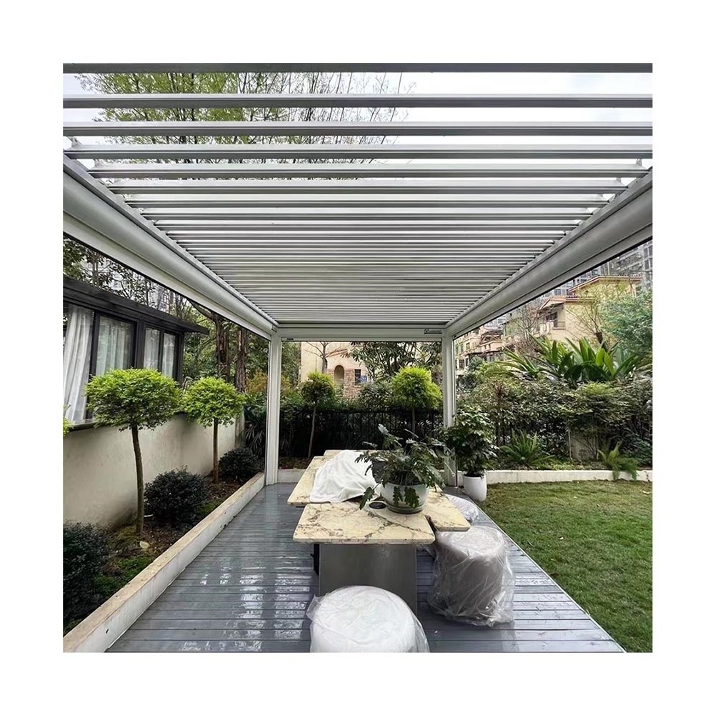 Garraf 3*3 3*4 Ce Iso9001 Iso14001 Iso45001 Customized Outdoor Motorized Garden Roof Aluminum Waterproof Gazebo Pergola