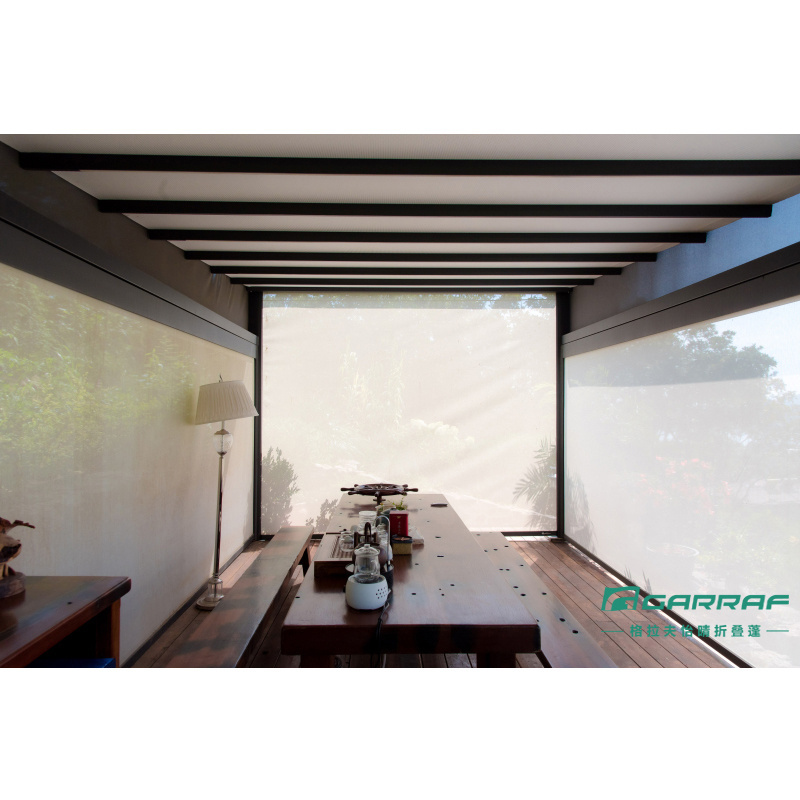 high quality motorized retractable outdoor waterproof awning with aluminum beach curved canopy