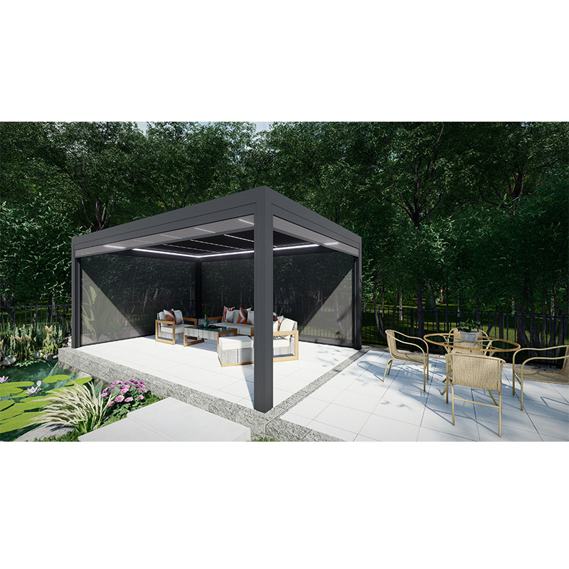 4x4 garden metal pergola skylight systems for  outdoor aluminum gazebo with adjustable motorized pergola