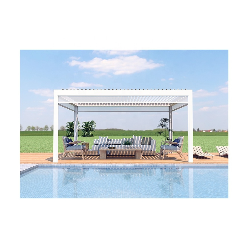 Chinese Pergola Supplier Outdoor  Waterproof Pergola Gazebo Aluminium 3x3m Gazebo Aluminium 12x20 Modern Gazebo 3x3 Motorized