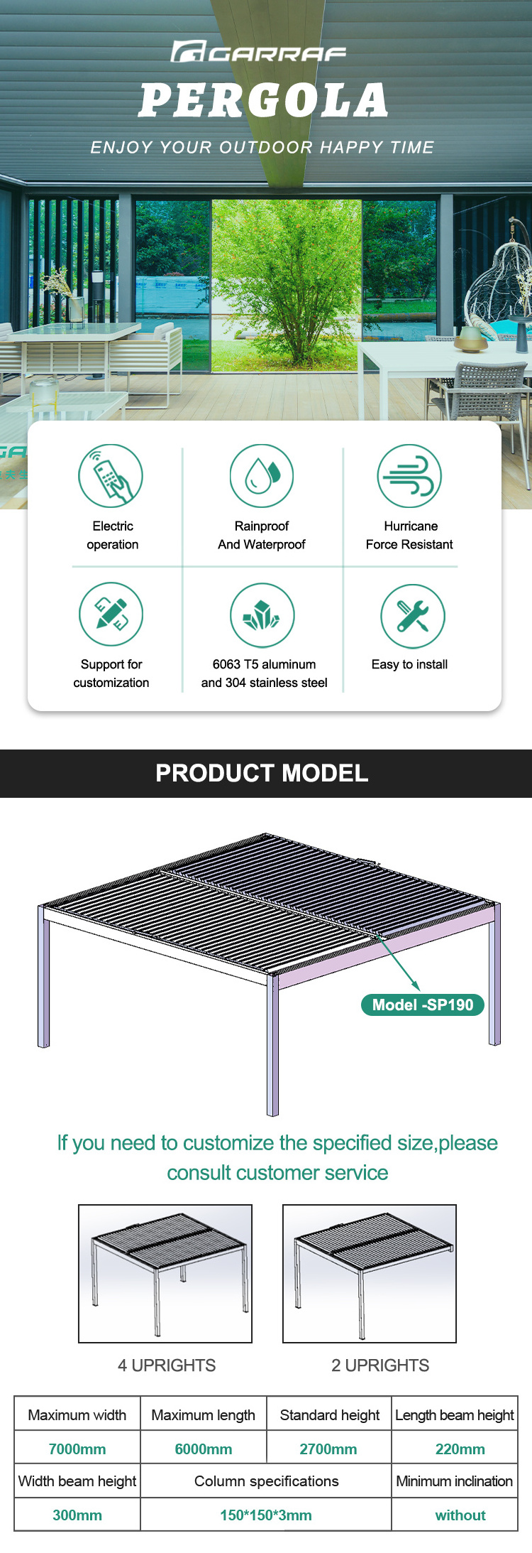 Awning Garden Canopy Waterproof Gazebo Motorized Metal 4X3 Outdoor Louvered Kits Roof System Bioclimatic Aluminum Pergola