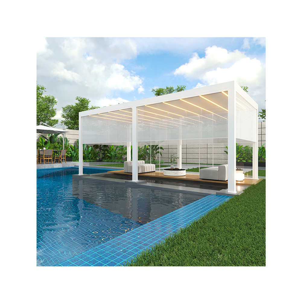 Customized  Modern Design Bioclimatic Pergola Waterproof Louvre Roof Louver Gazebo Outdoor