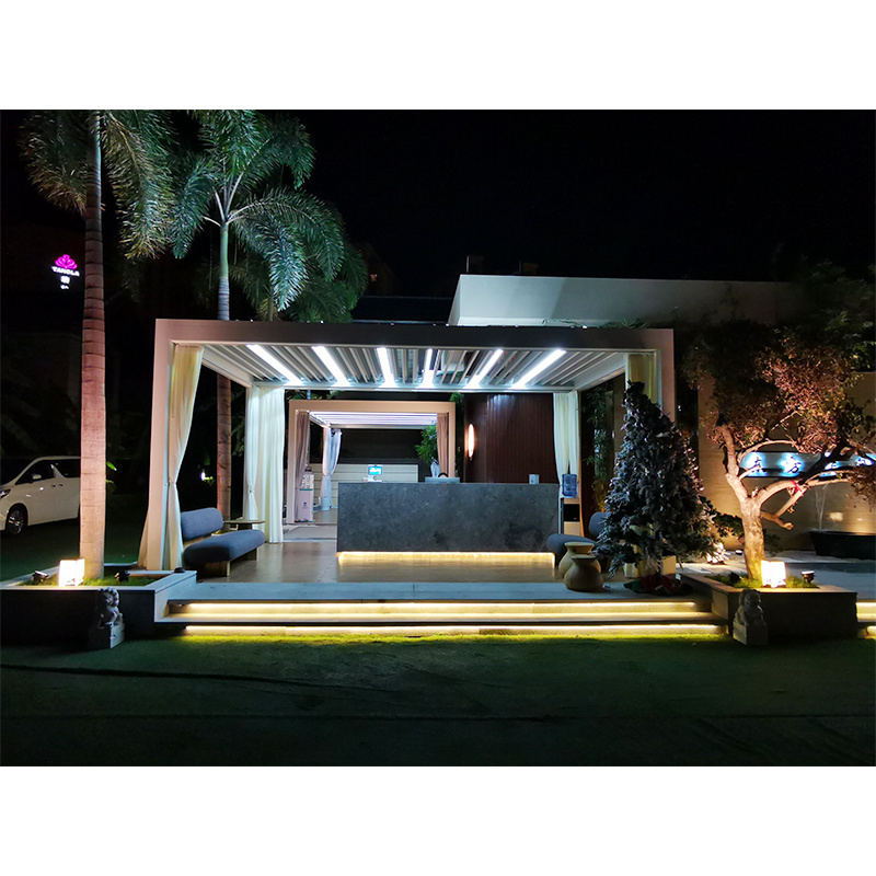 Modern Automatic Patio Gazebo Outdoor Arches Aluminium Pergola Opening Louvred Roof