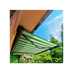 Garraf Outdoor Motorized Retractable Canopy Sunshade Crank Arm Awning Aluminum Patio Awning