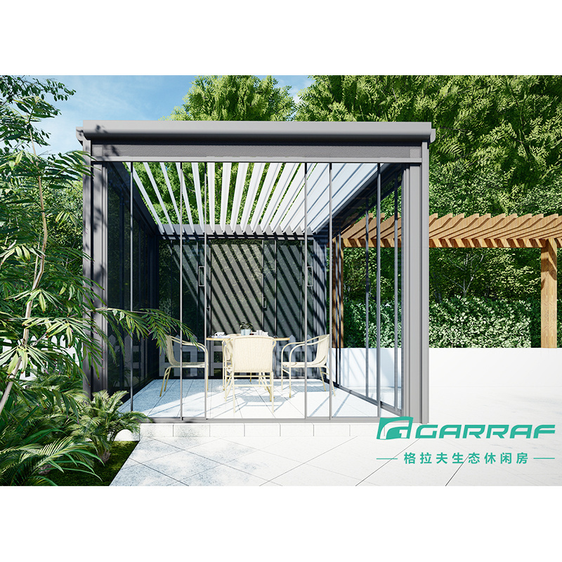 Garden Motorized Louvered Roof Outdoor Waterproof Tent Patio Aluminium Awning Pavilion Gazebo Pergola