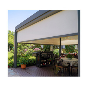 Electric Mosquito Proof   Aluminium Windproof Garden Motorized Roller Shades Blinds For Pergola