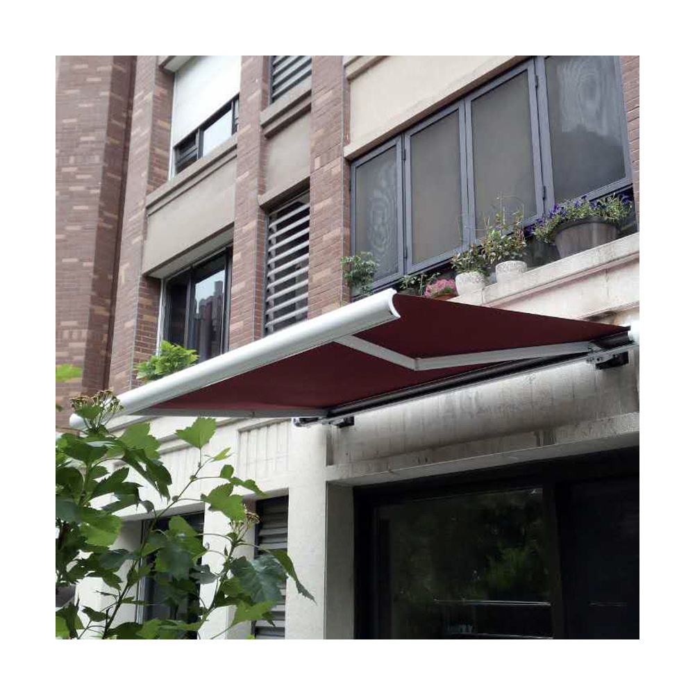 Garraf Outdoor Motorized Retractable Canopy Sunshade Crank Arm Awning Aluminum Patio Awning