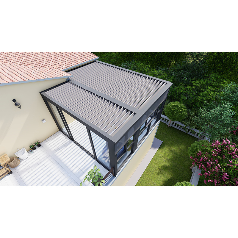 Luxury Waterproof Roof Top Sunshade Aluminum Pergola Gazebo Outdoor Bioclimatica Louvers Pergolas