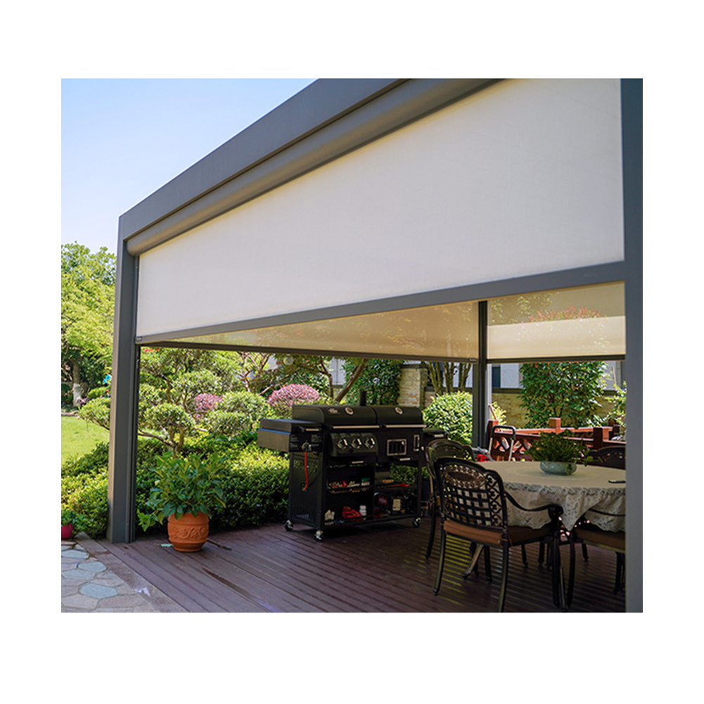 Double Indoor Roller Blinds Electric Motor Zip Screen Garden Aluminum Indoor Blinds Outdoor Cortinas Roller Blind