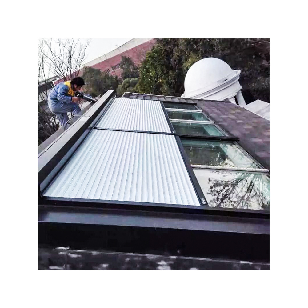 Garraf Aluminum Polyurethane Roof Roller Shutter Glass Houses Modern Glass Sun Room Roof  Roller Shutter