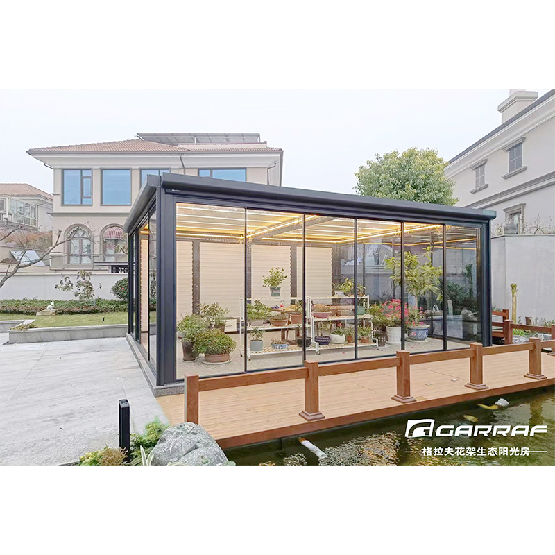 Customized adjustable outdoor gazebo waterproof louvered roof motorized bioclimatic aluminium pergola